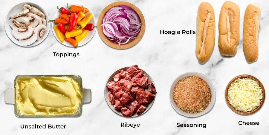 Ingredients and Substitutions for Philly Cheesesteak