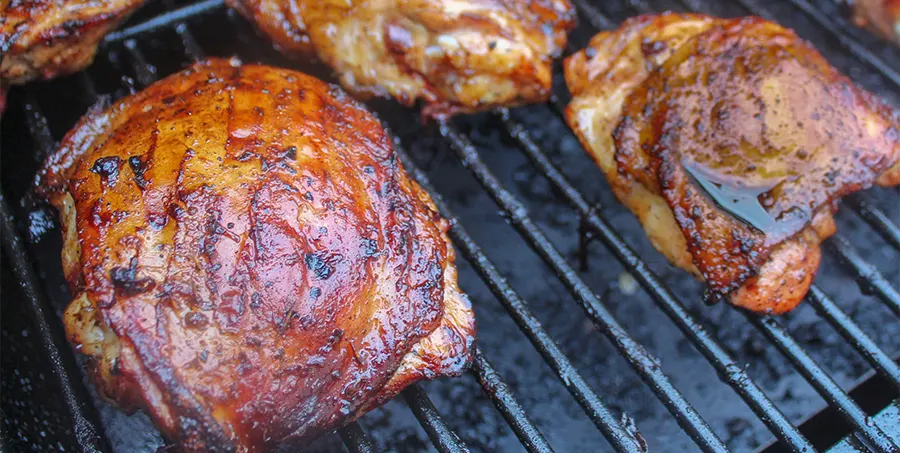 chicken thighs on the pellet grill