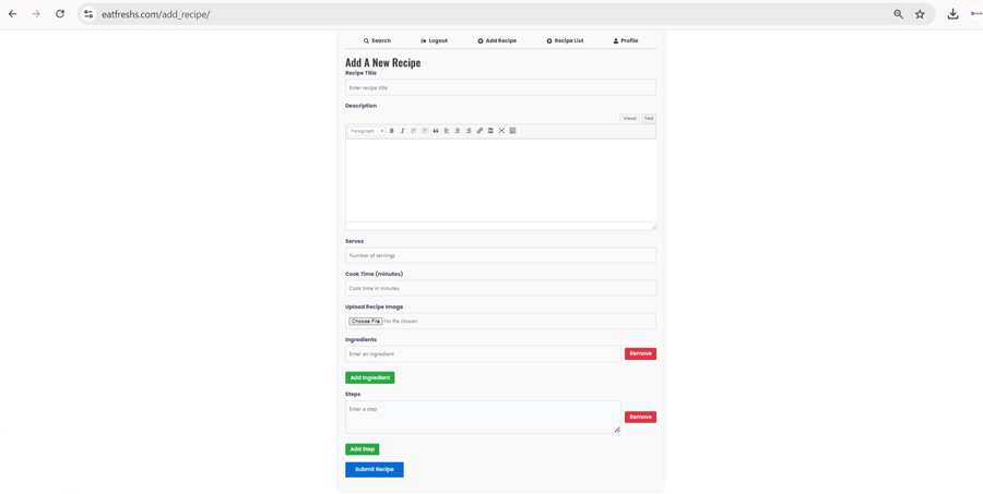 Eat Freshs Submit Recipe