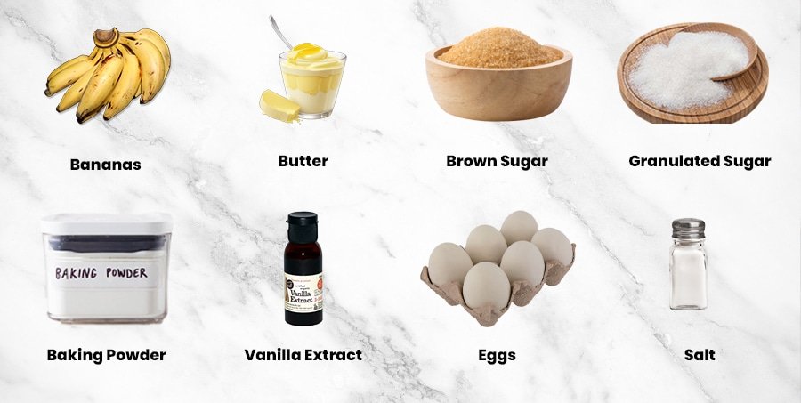 Chocolate Chunk Banana Bread Ingredients